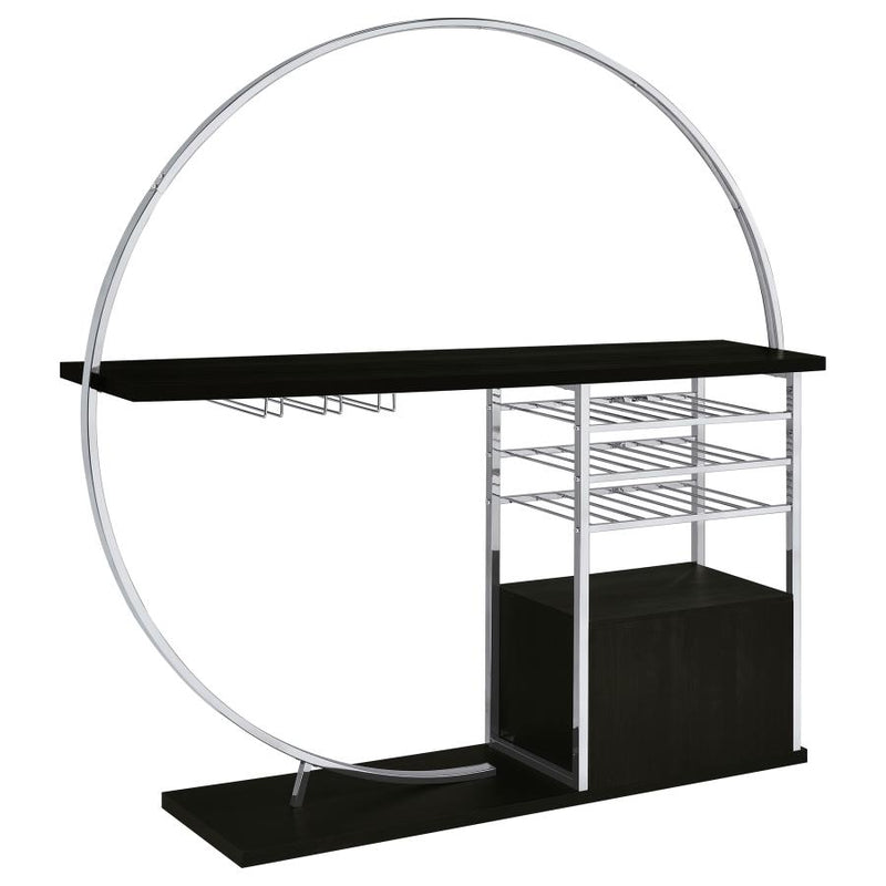 Risley 2-door Circular LED Wine Cabinet Dark Charcoal-zoom-