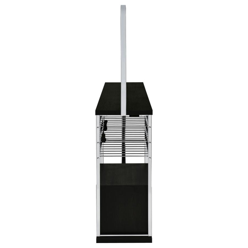 Risley 2-door Circular LED Wine Cabinet Dark Charcoal-zoom-