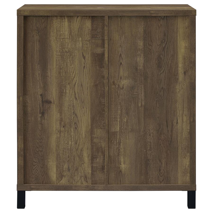 Arlington Sliding Door Home Bar Wine Cabinet Rustic Oak-zoom-5