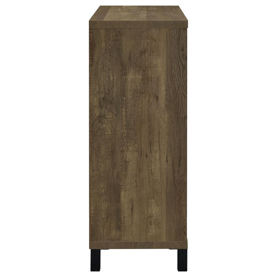 Arlington Sliding Door Home Bar Wine Cabinet Rustic Oak-zoom-6