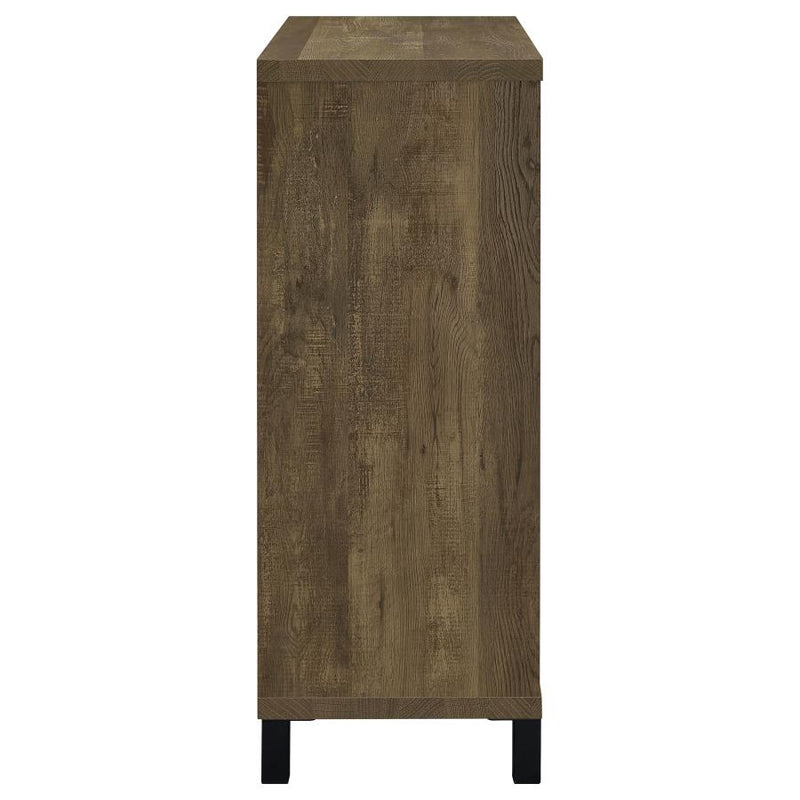 Arlington Sliding Door Home Bar Wine Cabinet Rustic Oak-zoom-
