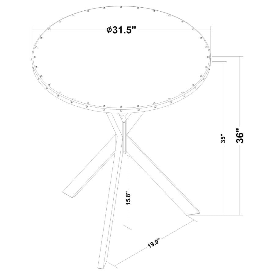 Kenzo Round 32-inch Galvanized Steel Bistro Bar Table Silver-zoom-7