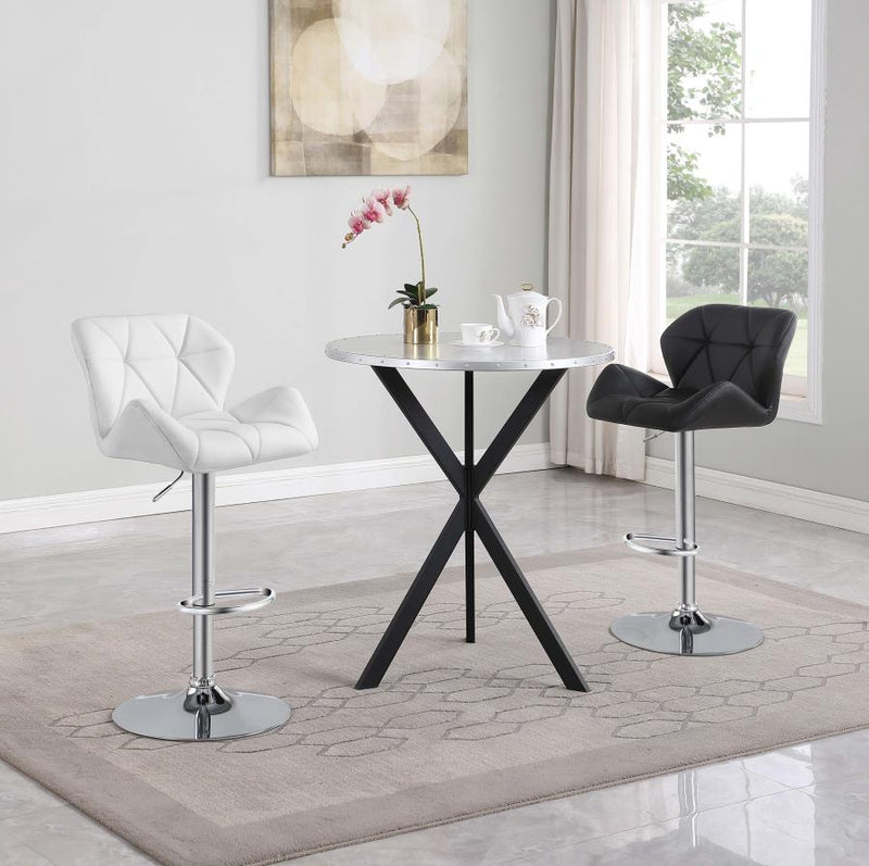 Kenzo Round 32-inch Galvanized Steel Bistro Bar Table Silver-zoom-