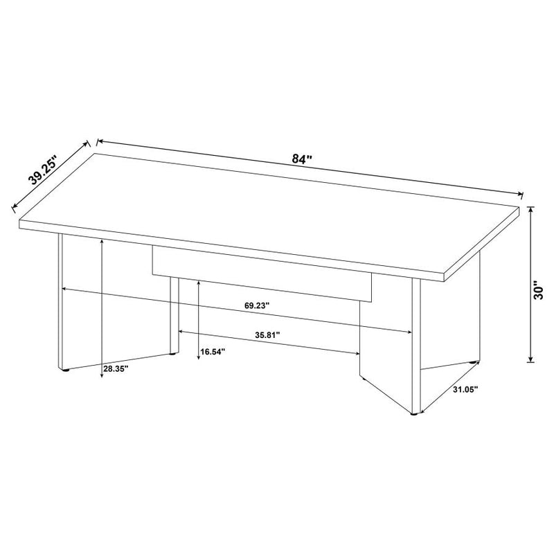 Jamestown 84-inch Composite Wood Dining Table Mango-zoom-