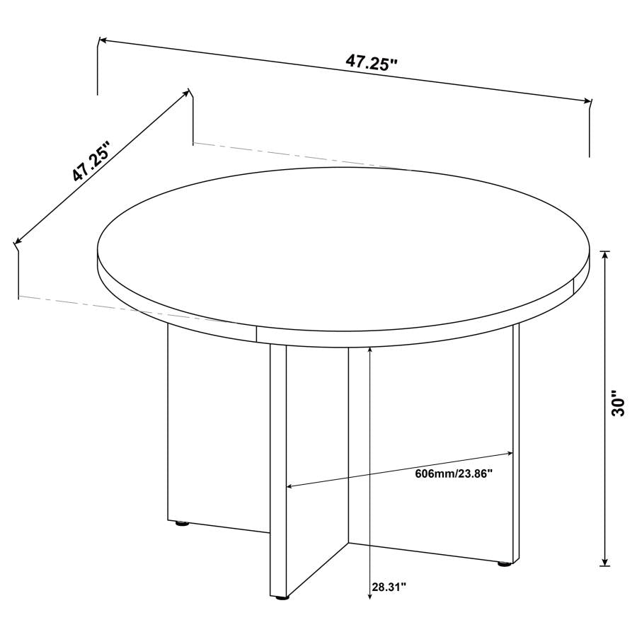 Jamestown Round 47-inch Composite Wood Dining Table Mango-zoom-7