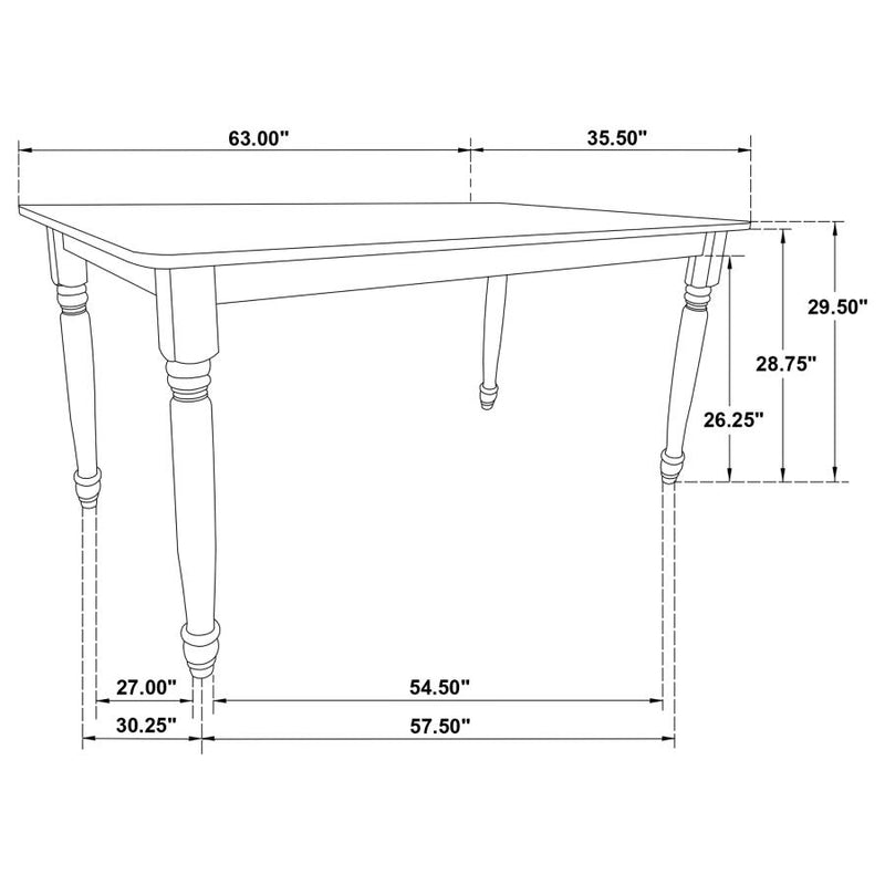 Hollyoak 5-piece Rectangular Dining Set Walnut and Black-zoom-