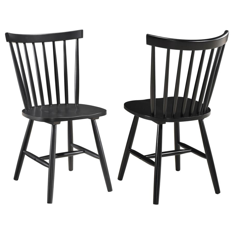 Hollyoak Windsor Wood Dining Side Chair Black (Set of 2)-1