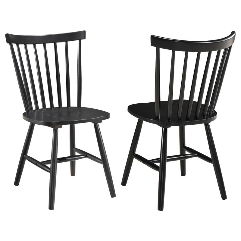 Hollyoak Windsor Wood Dining Side Chair Black (Set of 2)-zoom-