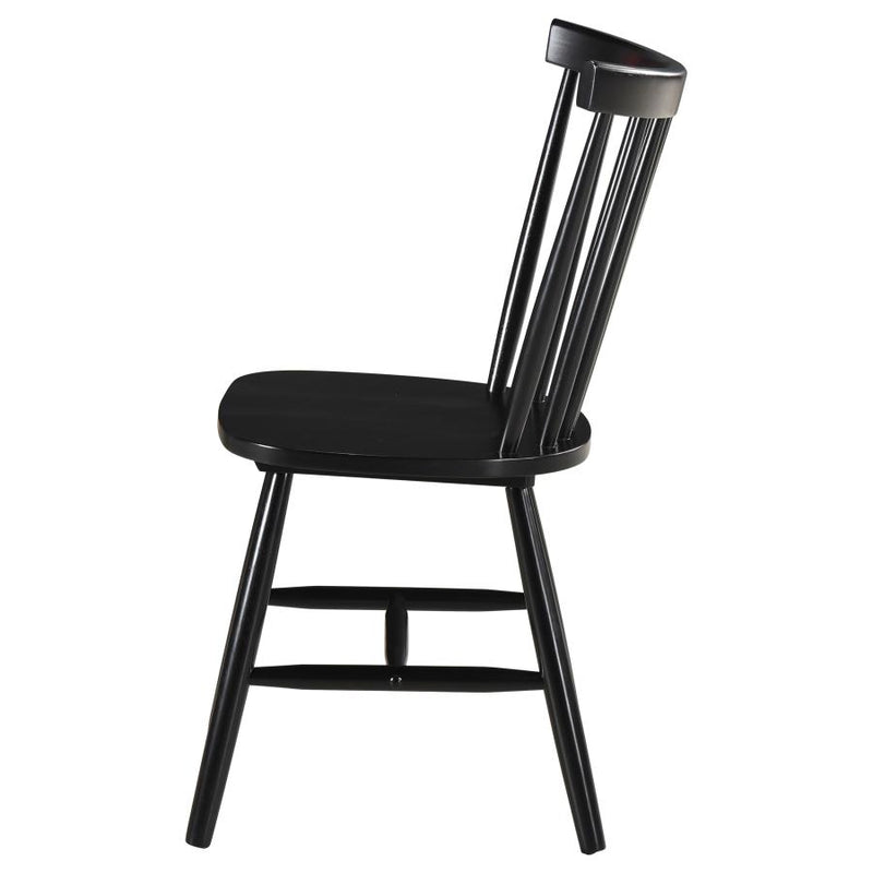 Hollyoak Windsor Wood Dining Side Chair Black (Set of 2)-zoom-