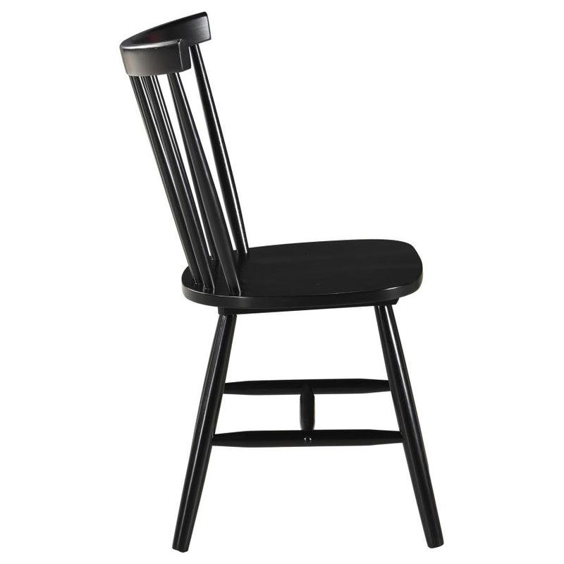 Hollyoak Windsor Wood Dining Side Chair Black (Set of 2)-zoom-