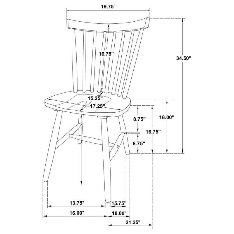 Hollyoak Windsor Wood Dining Side Chair Black (Set of 2)-zoom-