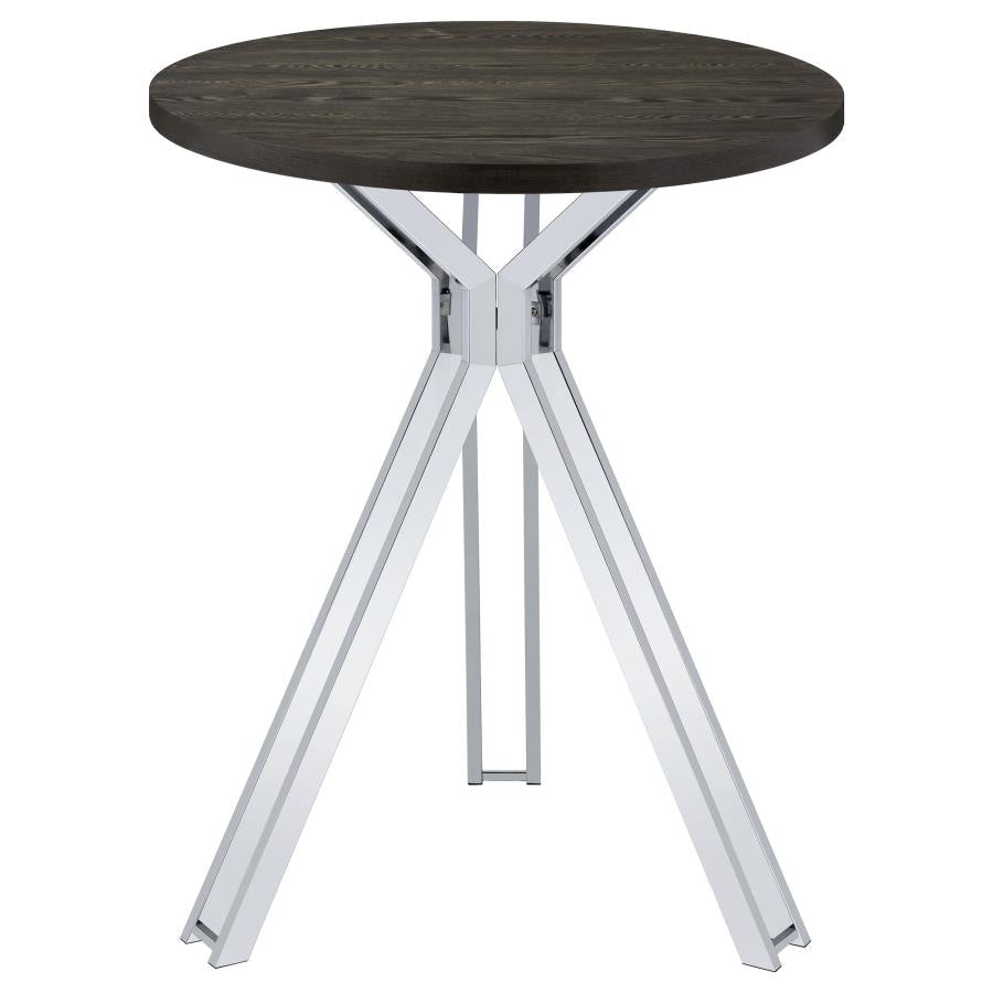 Edgerton Round 35-inch Pub Height Bistro Bar Table Dark Oak-3