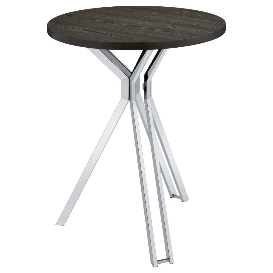 Edgerton Round 35-inch Pub Height Bistro Bar Table Dark Oak-4