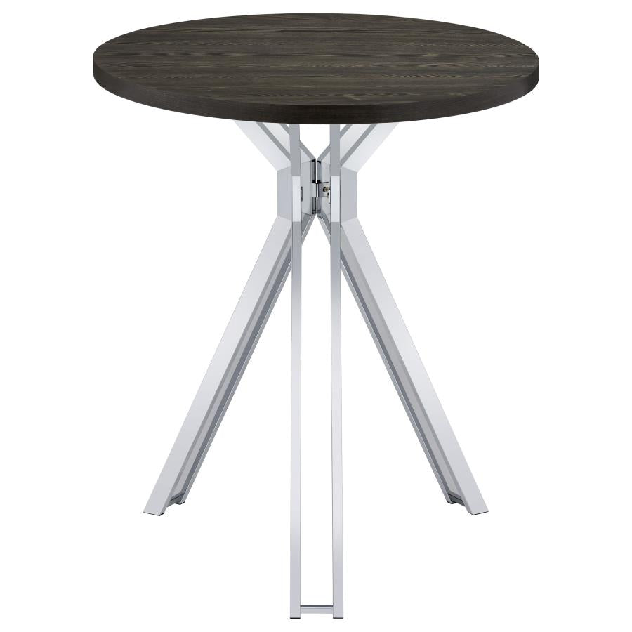 Edgerton Round 35-inch Pub Height Bistro Bar Table Dark Oak-5