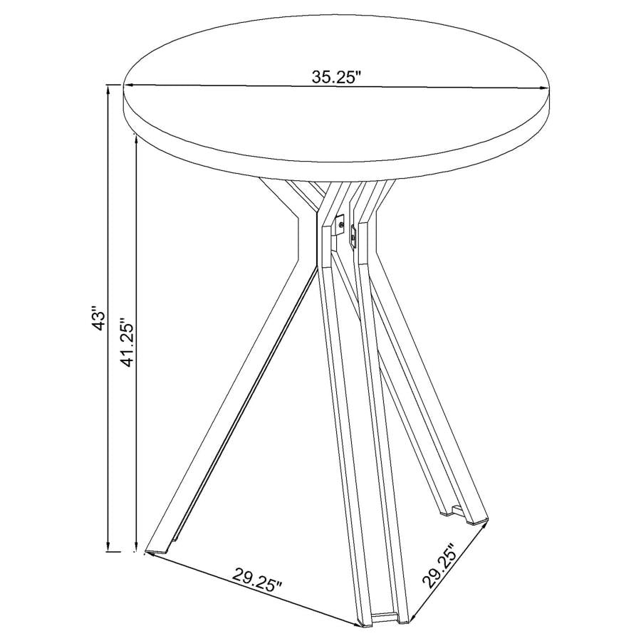 Edgerton Round 35-inch Pub Height Bistro Bar Table Dark Oak-zoom-7