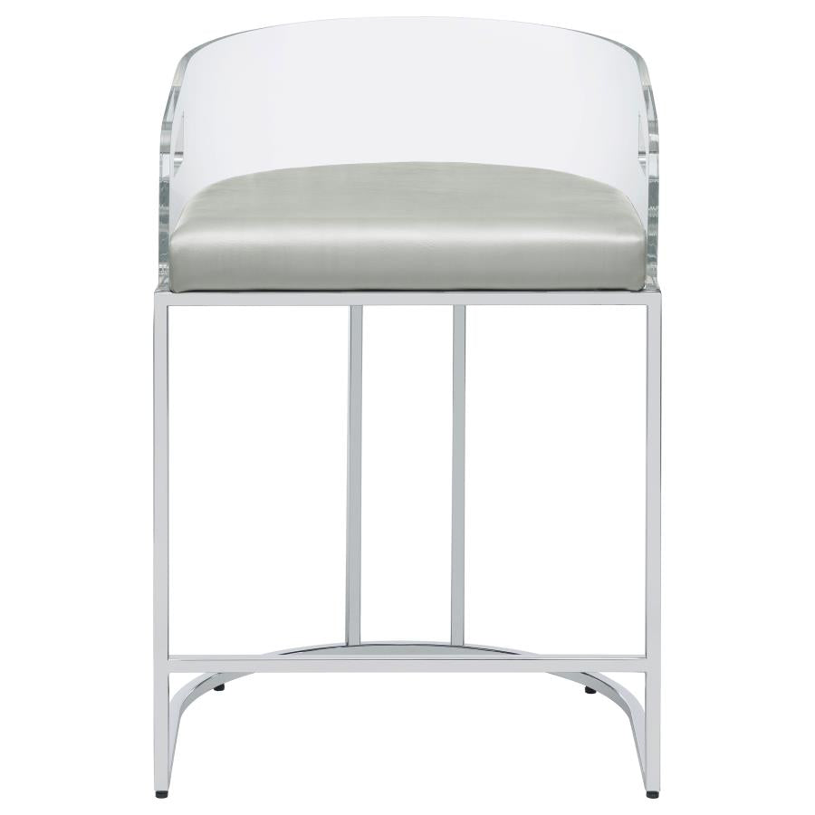 Thermosolis Clear Acrylic Counter Chair Chrome (Set of 2)-zoom-4