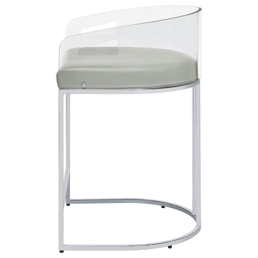 Thermosolis Clear Acrylic Counter Chair Chrome (Set of 2)-6