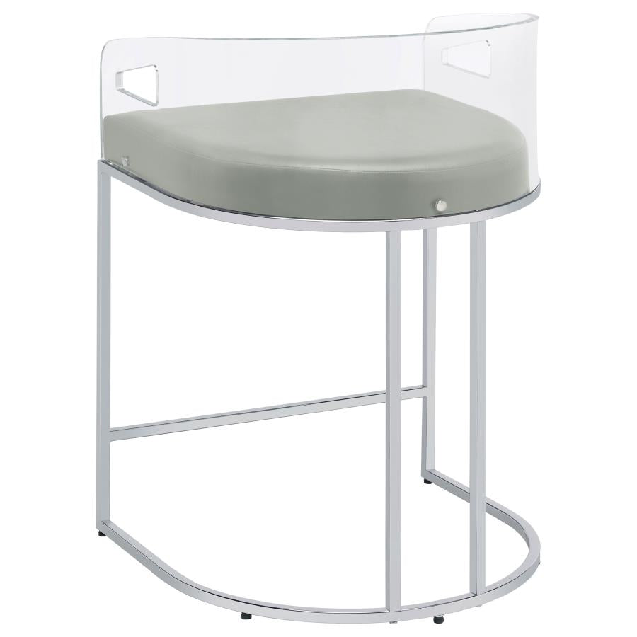 Thermosolis Clear Acrylic Counter Chair Chrome (Set of 2)-7