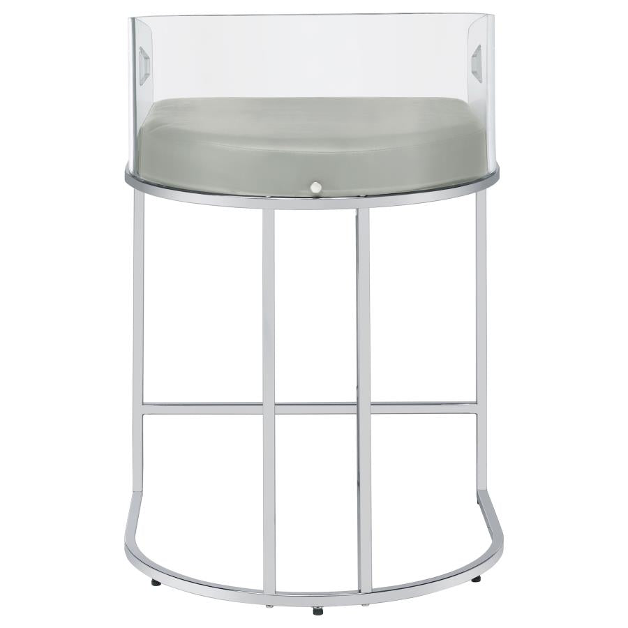 Thermosolis Clear Acrylic Counter Chair Chrome (Set of 2)-8