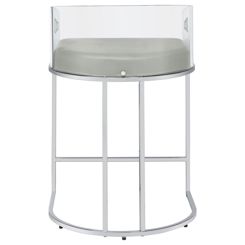 Thermosolis Clear Acrylic Counter Chair Chrome (Set of 2)-zoom-