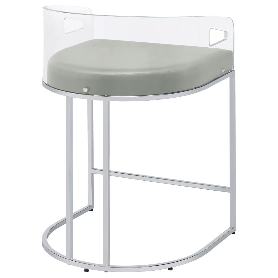 Thermosolis Clear Acrylic Counter Chair Chrome (Set of 2)-zoom-9