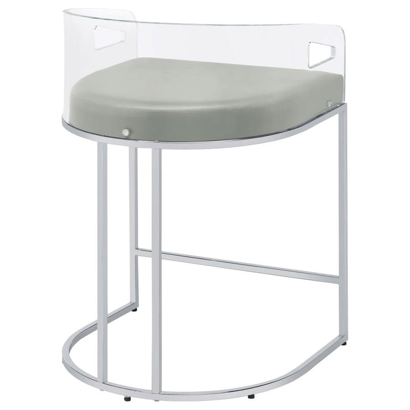 Thermosolis Clear Acrylic Counter Chair Chrome (Set of 2)-zoom-
