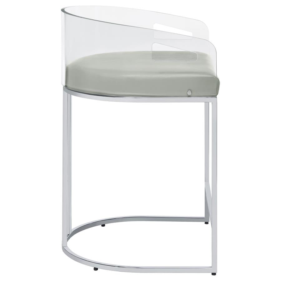 Thermosolis Clear Acrylic Counter Chair Chrome (Set of 2)-zoom-10
