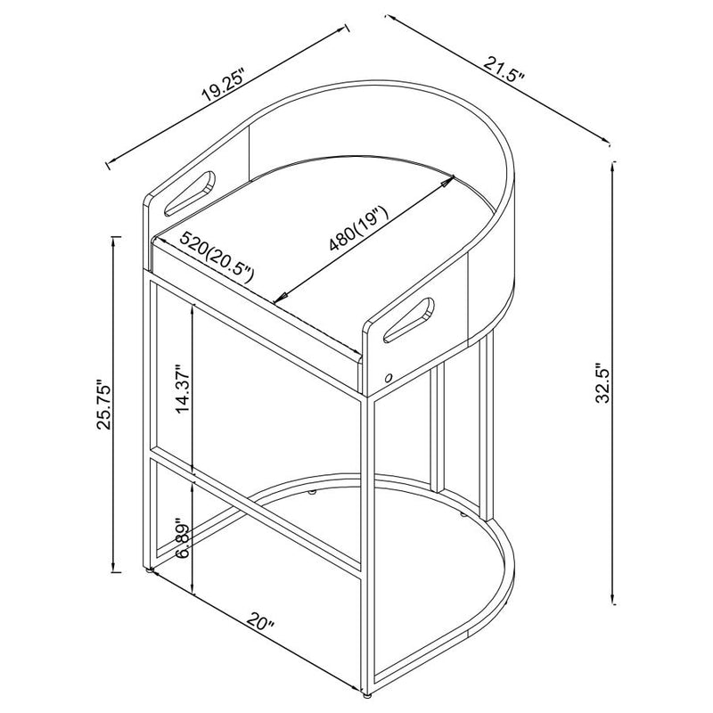 Thermosolis Clear Acrylic Counter Chair Chrome (Set of 2)-zoom-