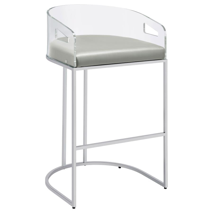Thermosolis Clear Acrylic Bar Chair Chrome (Set of 2)-zoom-3