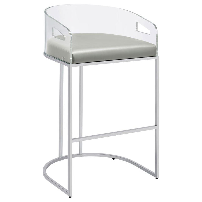 Thermosolis Clear Acrylic Bar Chair Chrome (Set of 2)-zoom-