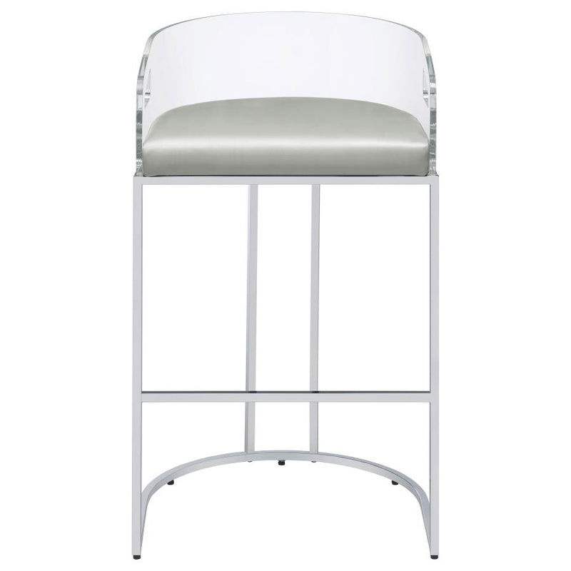 Thermosolis Clear Acrylic Bar Chair Chrome (Set of 2)-zoom-