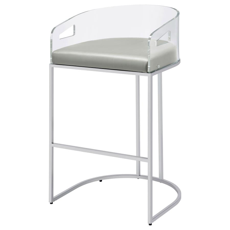 Thermosolis Clear Acrylic Bar Chair Chrome (Set of 2)-5