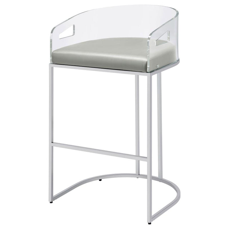Thermosolis Clear Acrylic Bar Chair Chrome (Set of 2)-zoom-
