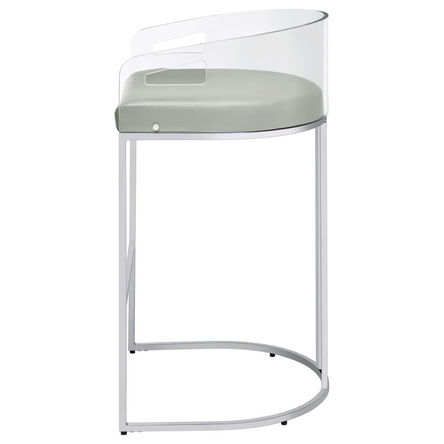 Thermosolis Clear Acrylic Bar Chair Chrome (Set of 2)-6