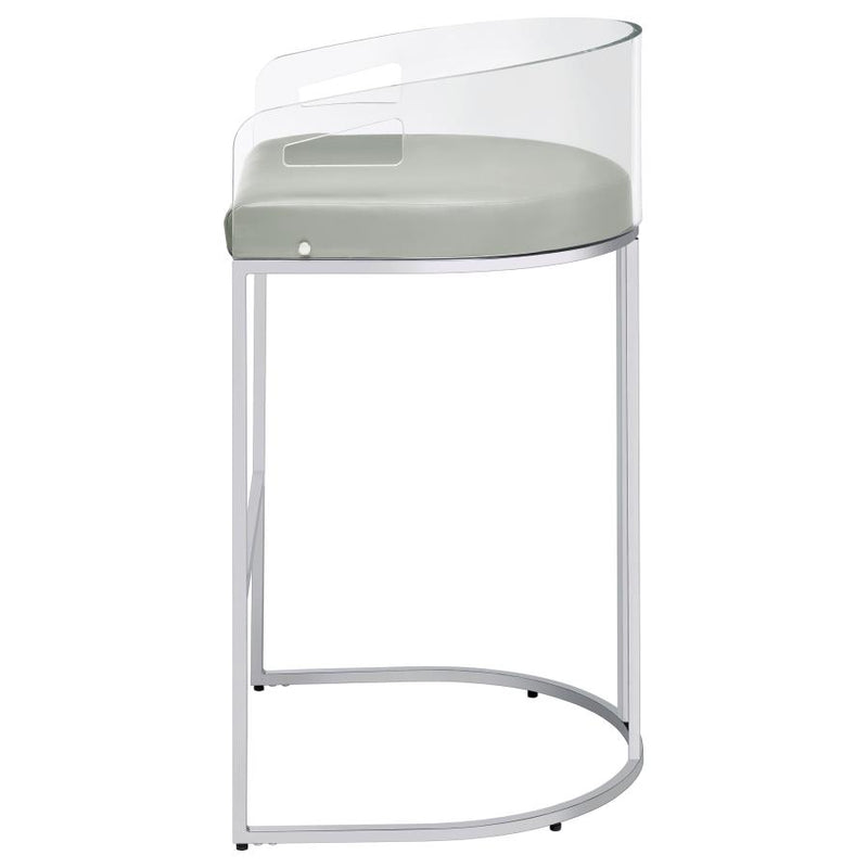 Thermosolis Clear Acrylic Bar Chair Chrome (Set of 2)-zoom-