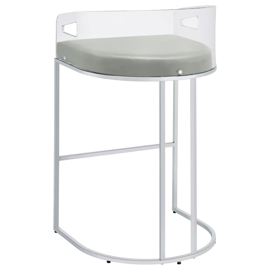 Thermosolis Clear Acrylic Bar Chair Chrome (Set of 2)-7