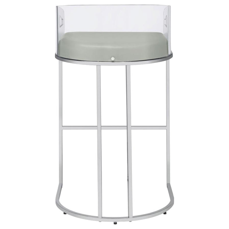 Thermosolis Clear Acrylic Bar Chair Chrome (Set of 2)-zoom-