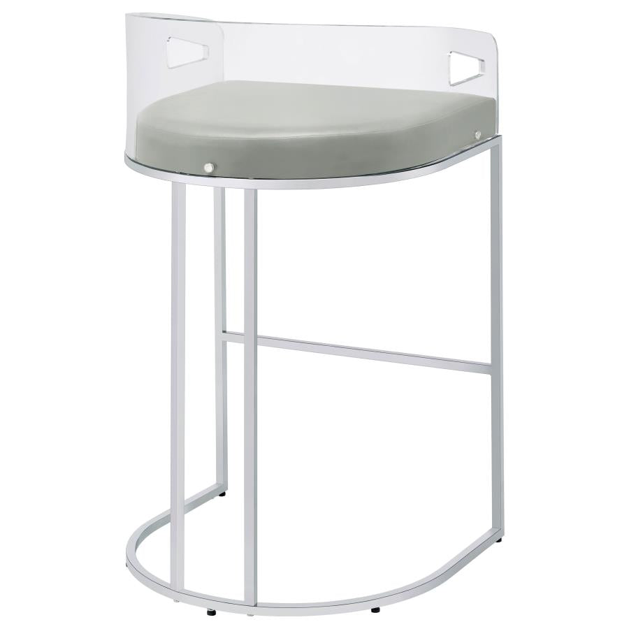 Thermosolis Clear Acrylic Bar Chair Chrome (Set of 2)-9