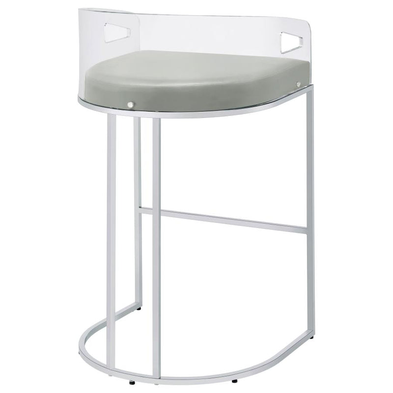 Thermosolis Clear Acrylic Bar Chair Chrome (Set of 2)-zoom-