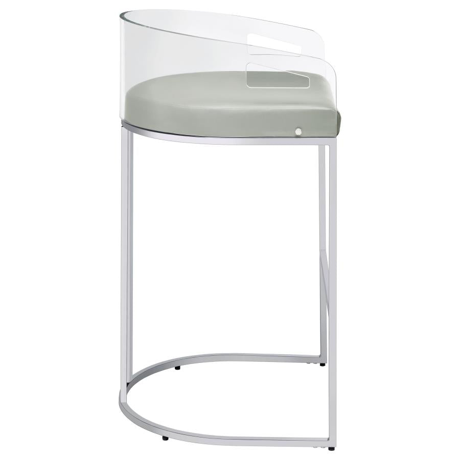 Thermosolis Clear Acrylic Bar Chair Chrome (Set of 2)-10