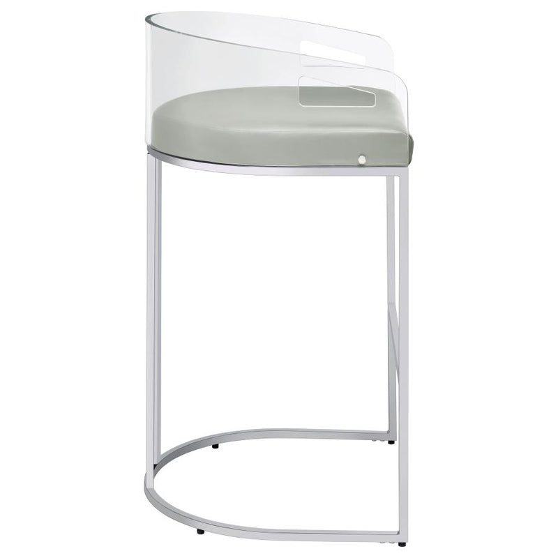 Thermosolis Clear Acrylic Bar Chair Chrome (Set of 2)-zoom-
