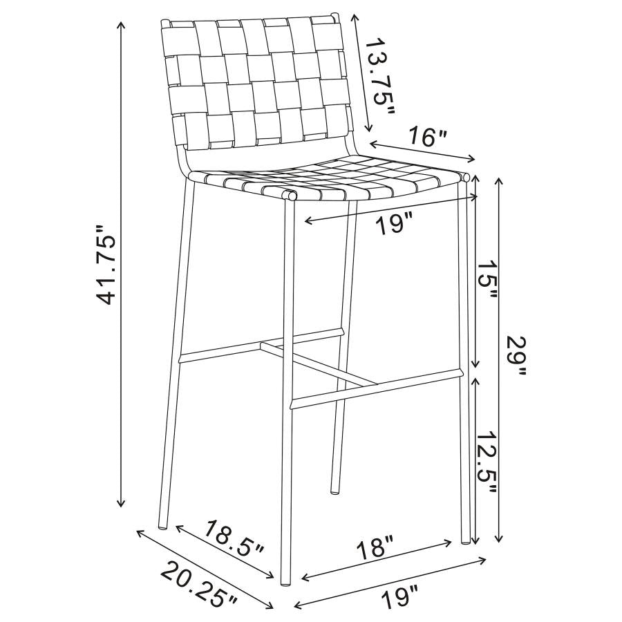 Adelaide Upholstered Pub Height Bar Stool Brown and Chrome-12