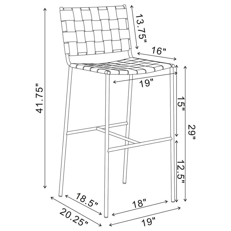 Adelaide Upholstered Pub Height Bar Stool Brown and Chrome-zoom-