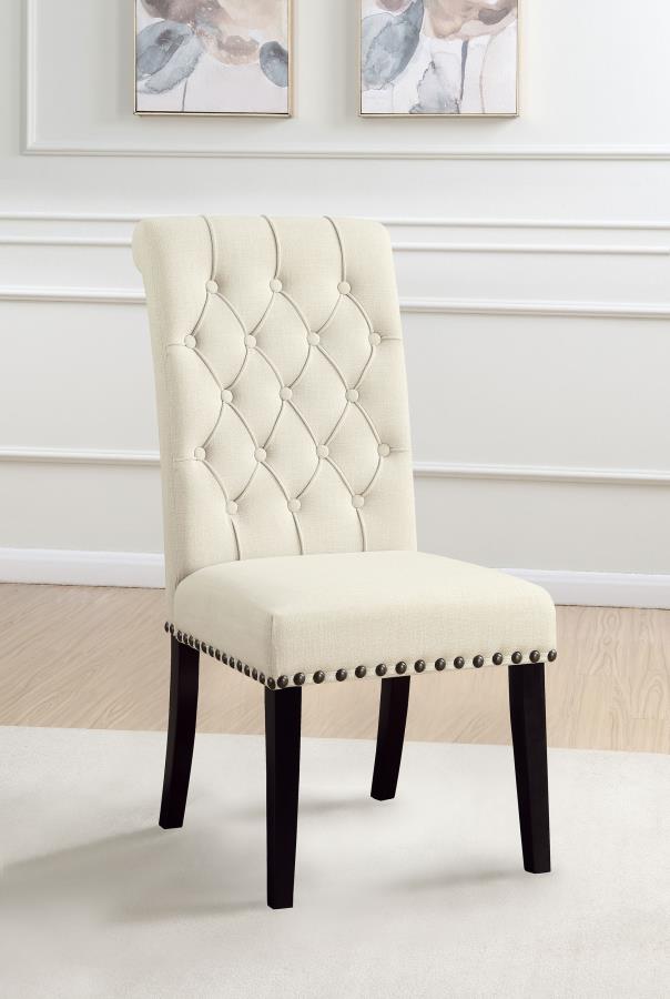 Alana Fabric Upholstered Dining Side Chair Beige (Set of 2)-zoom-