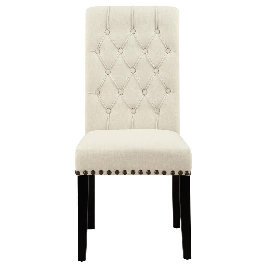 Alana Fabric Upholstered Dining Side Chair Beige (Set of 2)-4