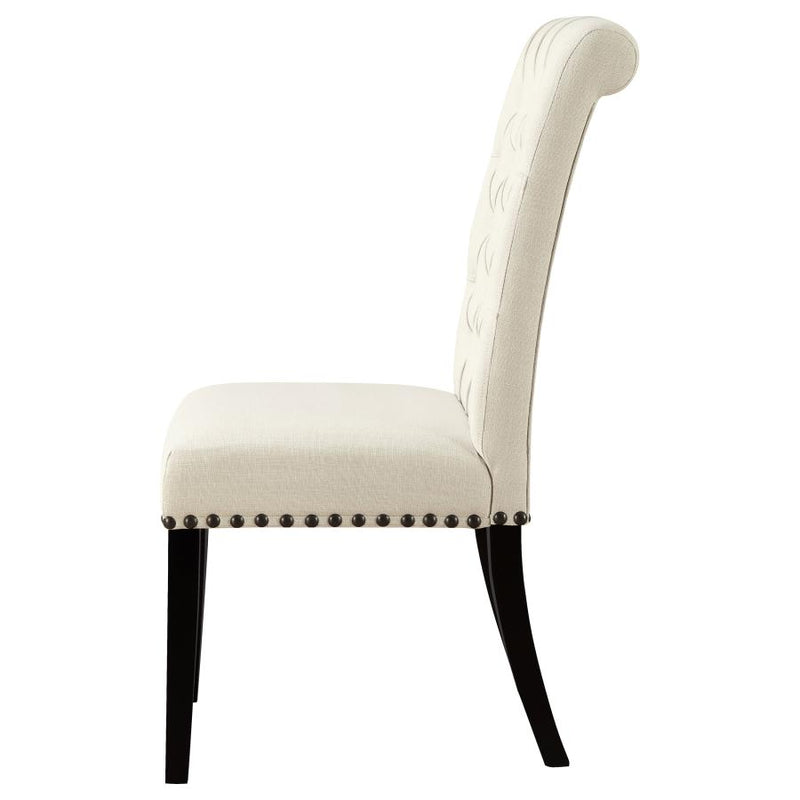 Alana Fabric Upholstered Dining Side Chair Beige (Set of 2)-zoom-