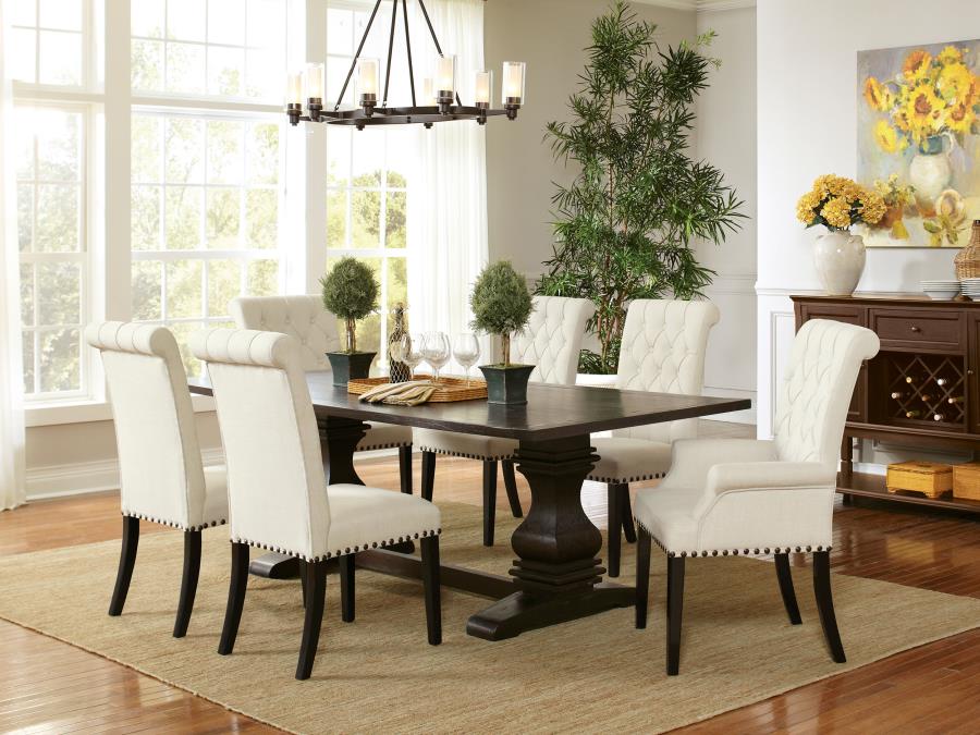 Alana Fabric Upholstered Dining Side Chair Beige (Set of 2)-15