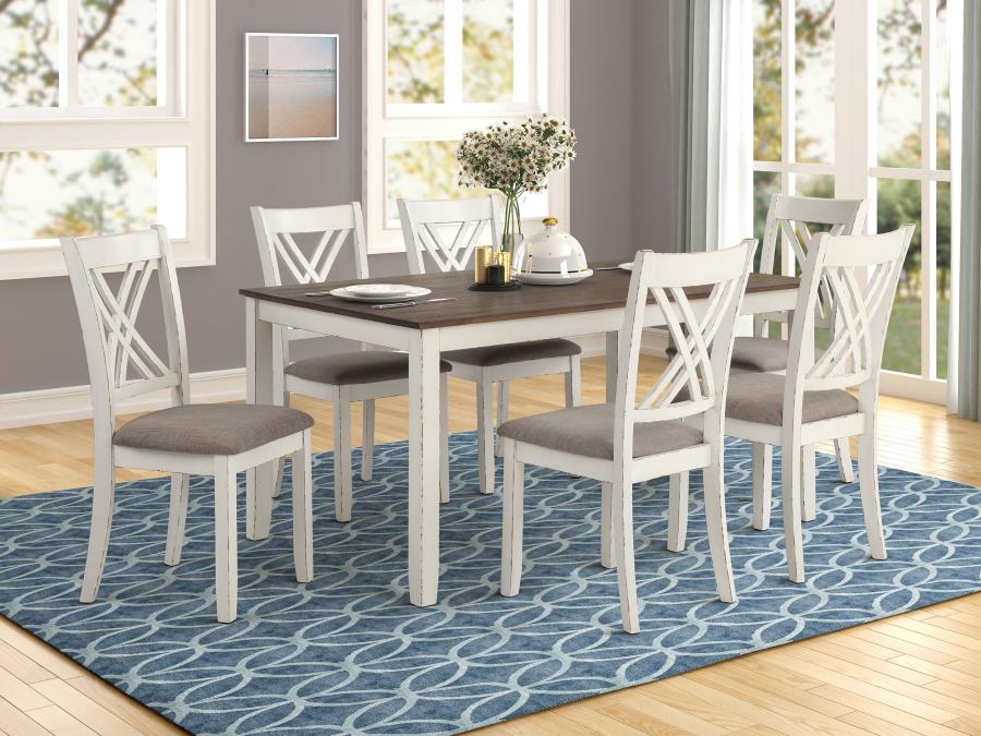 Fortress 7-piece Rectangular Dining Set Vintage Vanilla-zoom-1