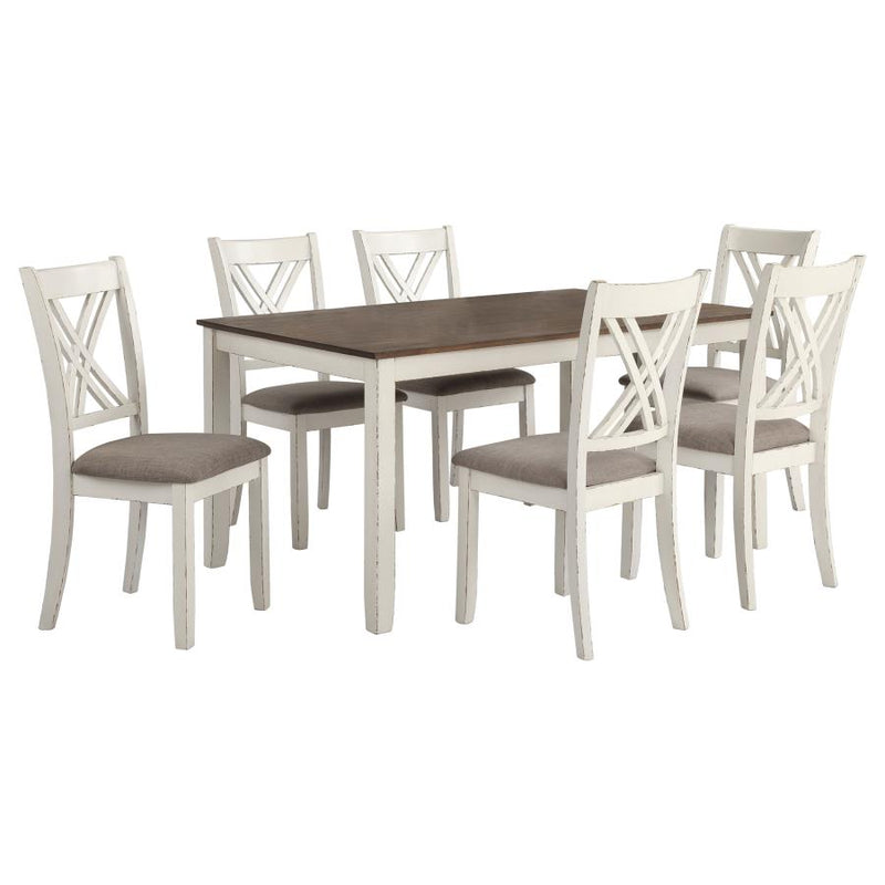 Fortress 7-piece Rectangular Dining Set Vintage Vanilla-zoom-