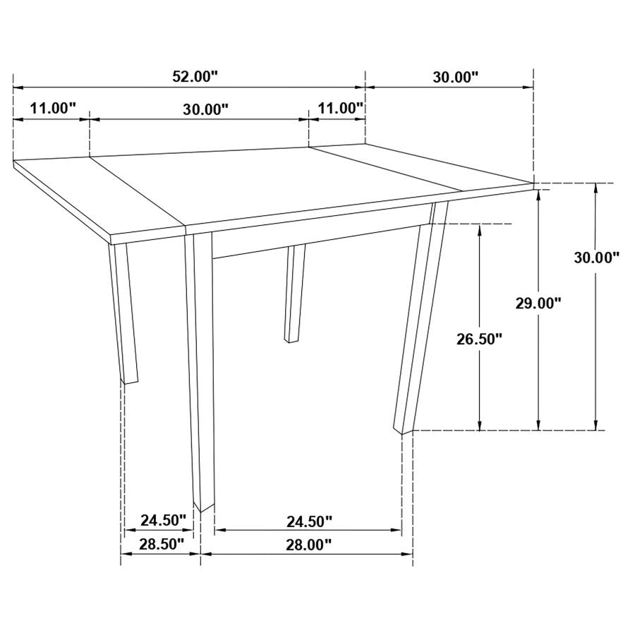 Kelso Rectangular 52-inch Extension Dining Table Cappuccino-zoom-10